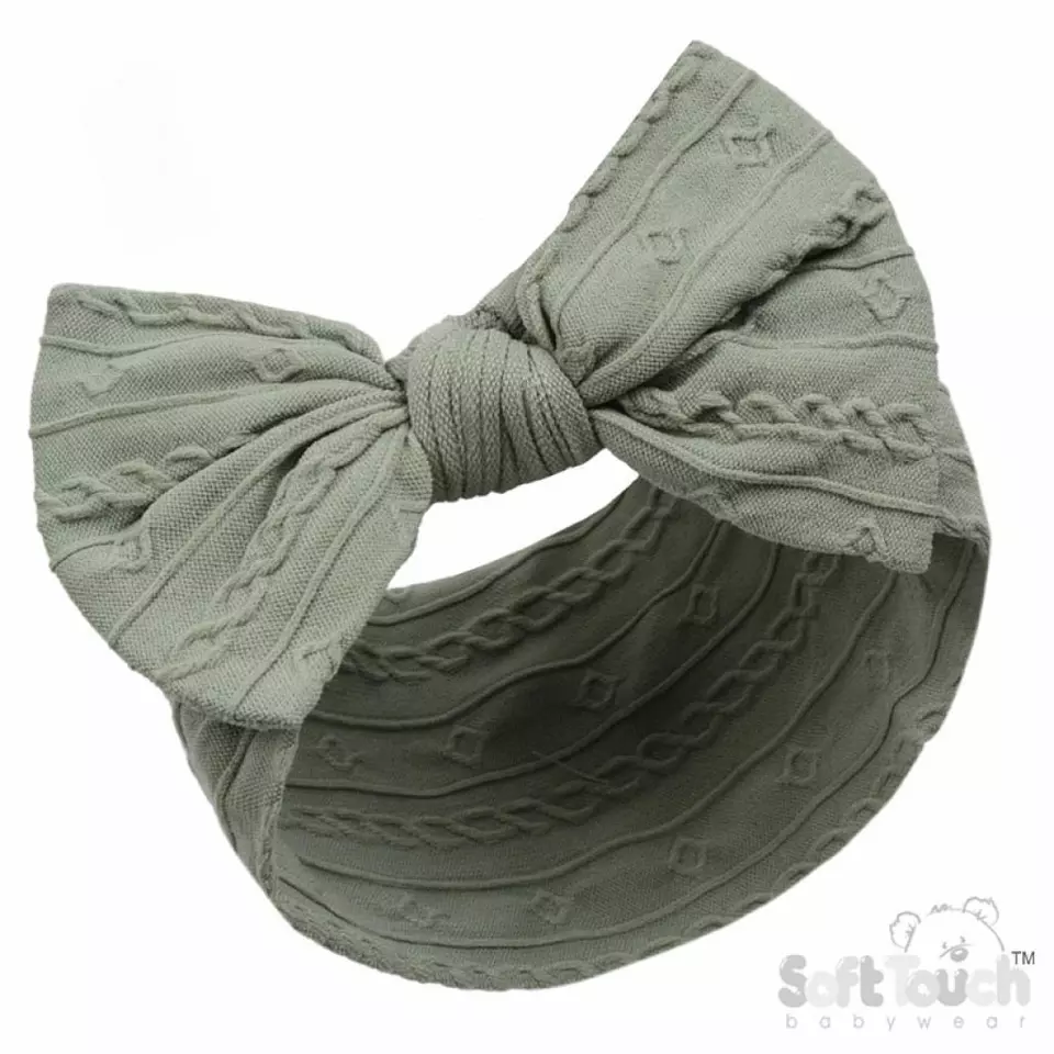 Cable Knit Headband – by Soft Touch (Newborn–12 Months) - Image 5