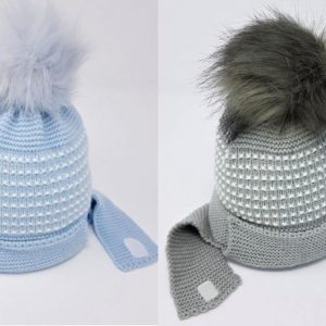 Hat with Chin Strap – by Pesci Baby (0–3 Months; 3–6 Months)