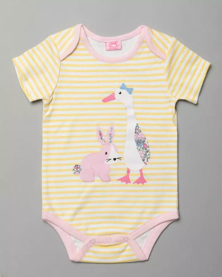 3-Pack Goose & Bunny Bodysuits – by Rock-a-Bye Baby Boutique (0–12 months) - Image 3