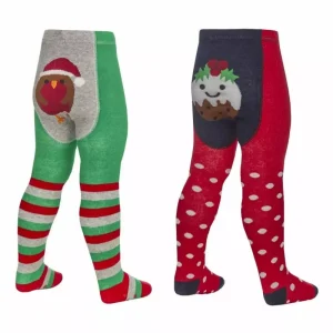Christmas Panel Gripper Tights – by Soft Touch (0–24 Months)