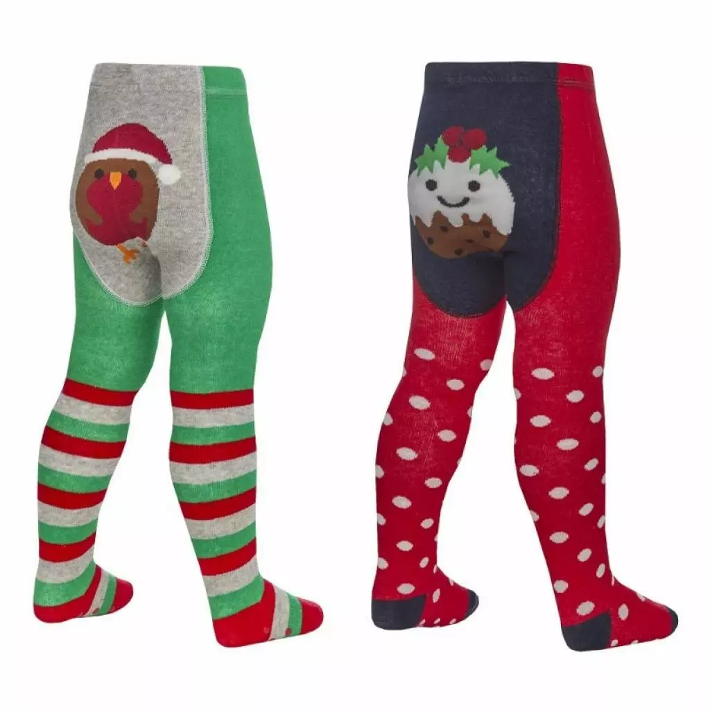 Christmas Panel Gripper Tights – by Soft Touch (0–24 Months)