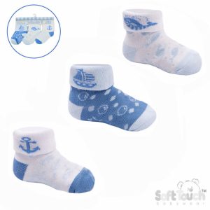 Sailing 3-Pack Socks – by Soft Touch (3–12 Months)