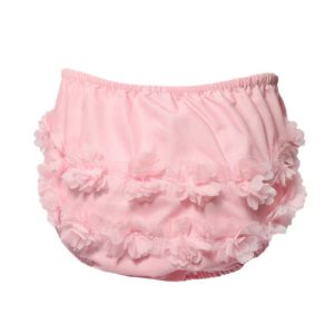 Pink Cotton Flower Pants – by Soft Touch (6–18 Months)