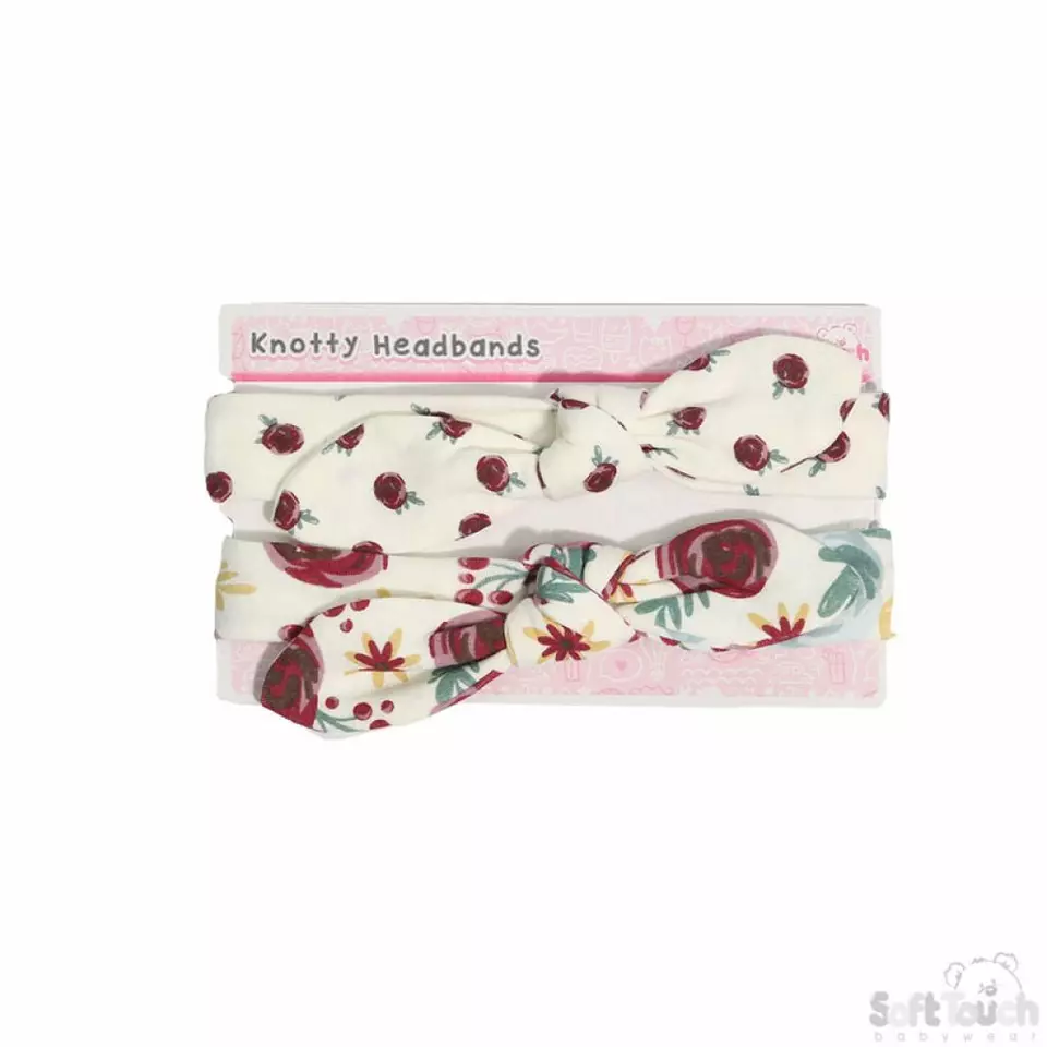 2-Pack Assorted Headbands – Red/White – by Soft Touch (0-3 months) - Image 4
