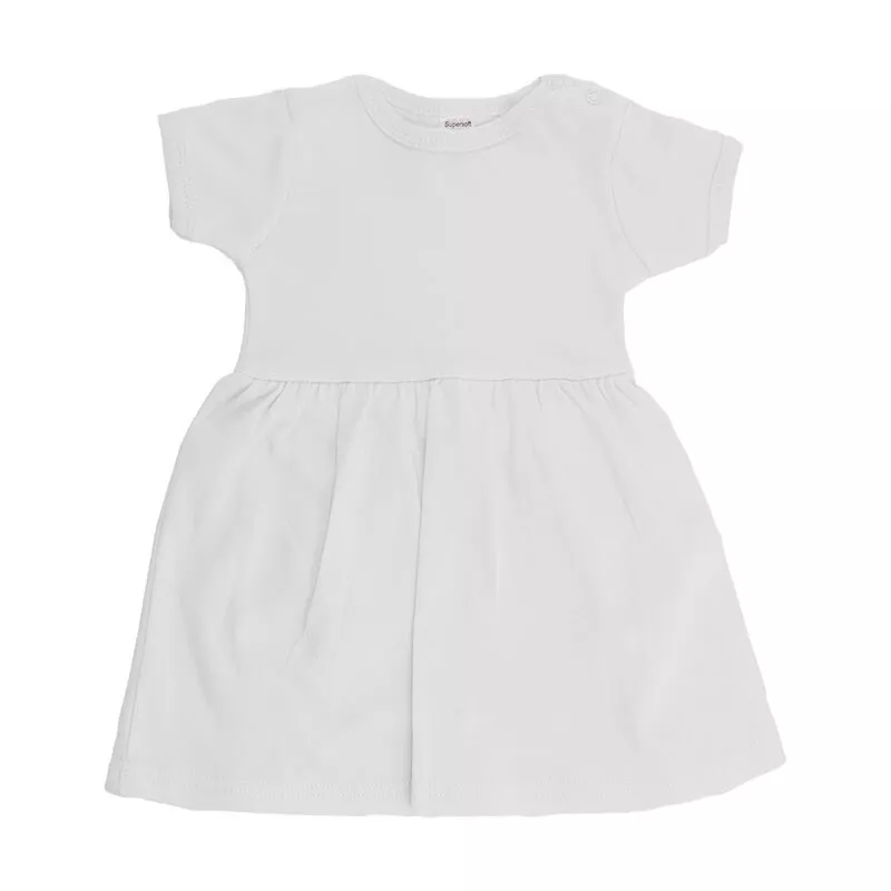 White Bodysuit Dress – by Soft Touch (0–3 Months) - Image 2