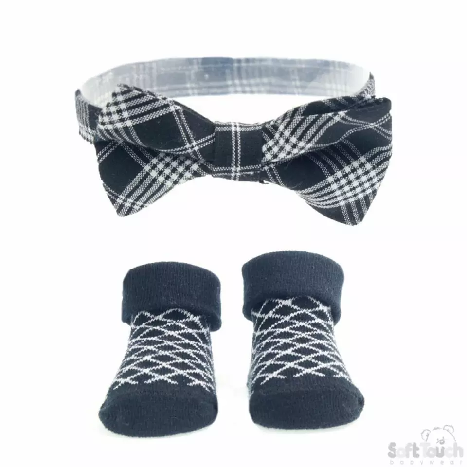 Bow Tie & Socks Set – by Soft Touch (6–12 months)