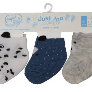 3-Pack Face Design Socks – by Soft Touch (0–12 months)