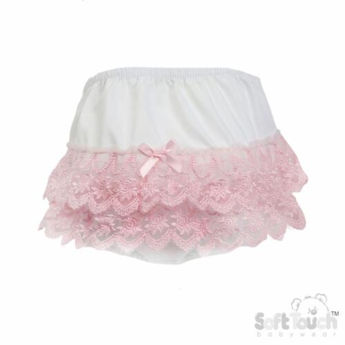 Pink Floral Lace Frilly Pants – by Soft Touch (12–18 Months) - Image 2