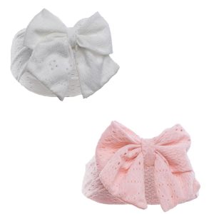Cable Knit Headband with Large Bow – by Soft Touch (One Size)
