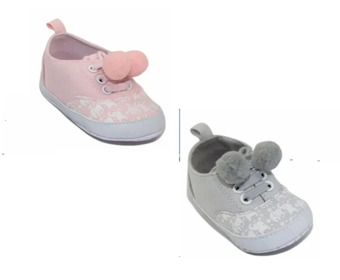 Elephant Pom Pom Shoes – by Soft Touch (3–12 Months)