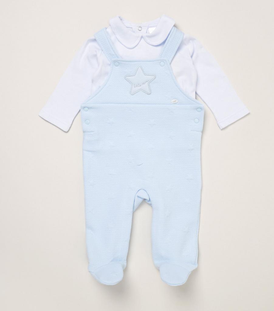 Star Textured Dungaree Set – by Rock-a-Bye Boutique (6–9 Months) LAST ONE‼️ - Image 3
