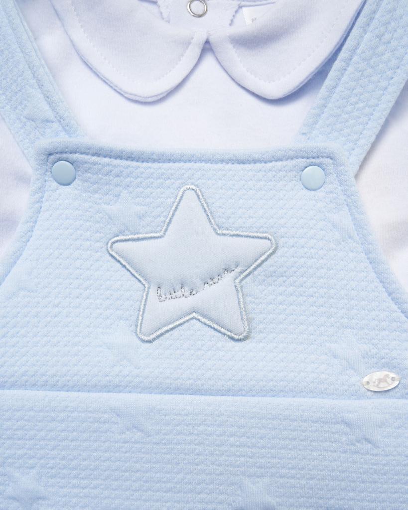 Star Textured Dungaree Set – by Rock-a-Bye Boutique (6–9 Months) LAST ONE‼️ - Image 4