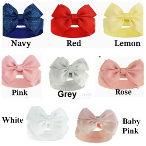 Glitter Bow Spanish Style Headbands – by Soft Touch (0–12 Months)