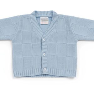 Sky Blue V-Neck Knitted Cardigan – by Nursery Time (Newborn–9 Months)