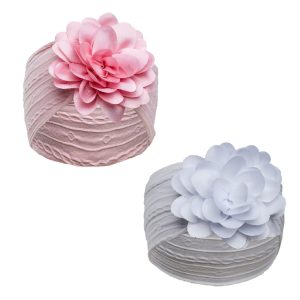 Cable Headband with Large Flower – by Soft Touch (One Size)