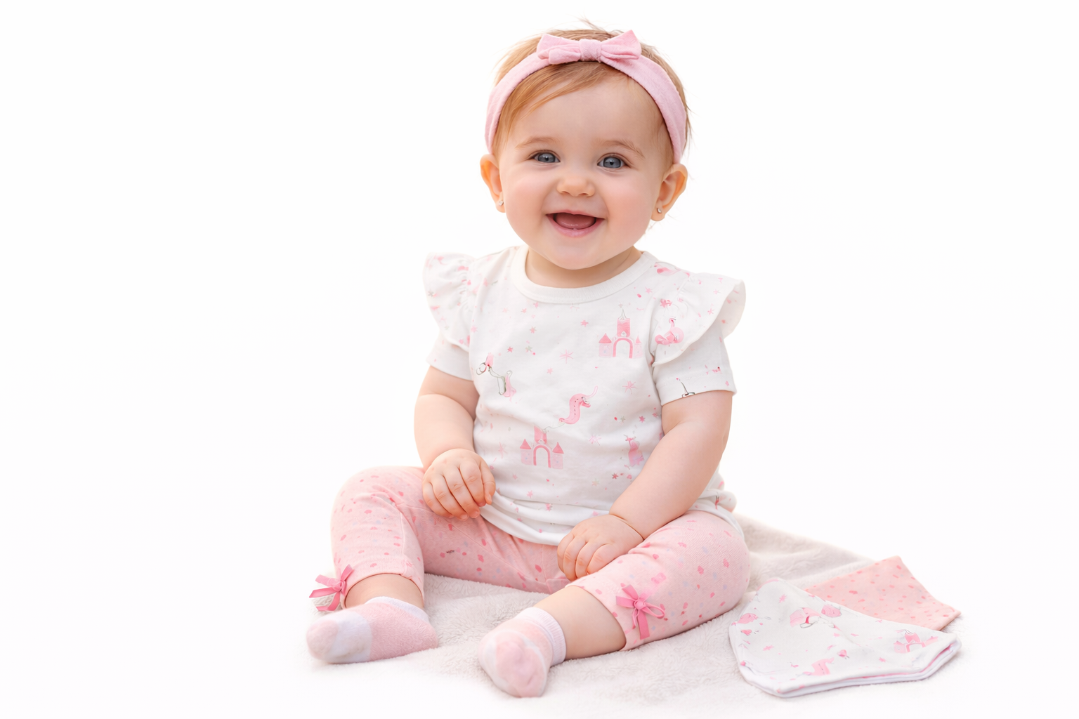 Unicorn 7-Piece Baby Set – Pink/White – by Lily & Jack (6–12 Months)