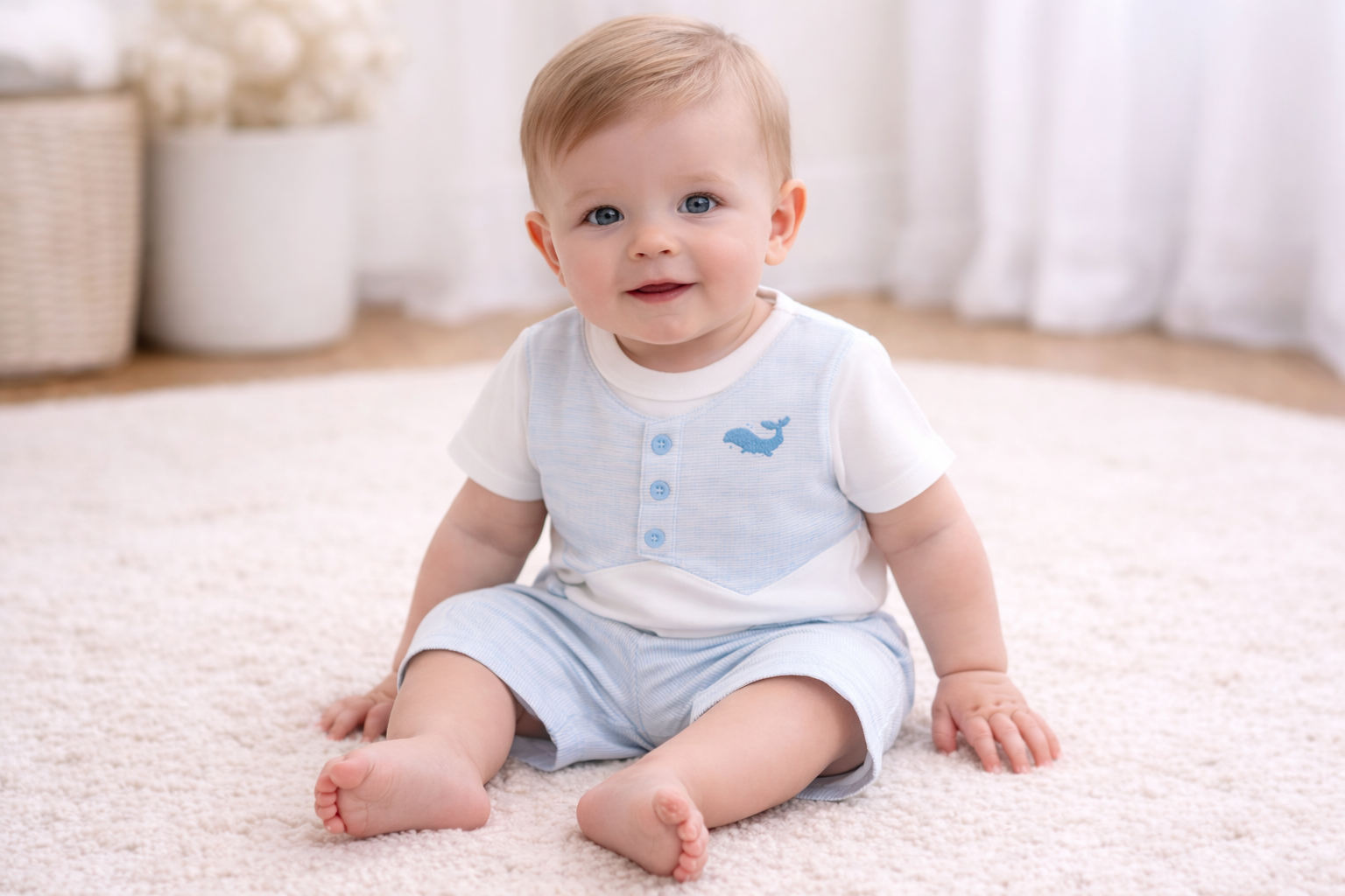 Stripe Shorts Set – by Watch Me Grow (0–6 Months)
