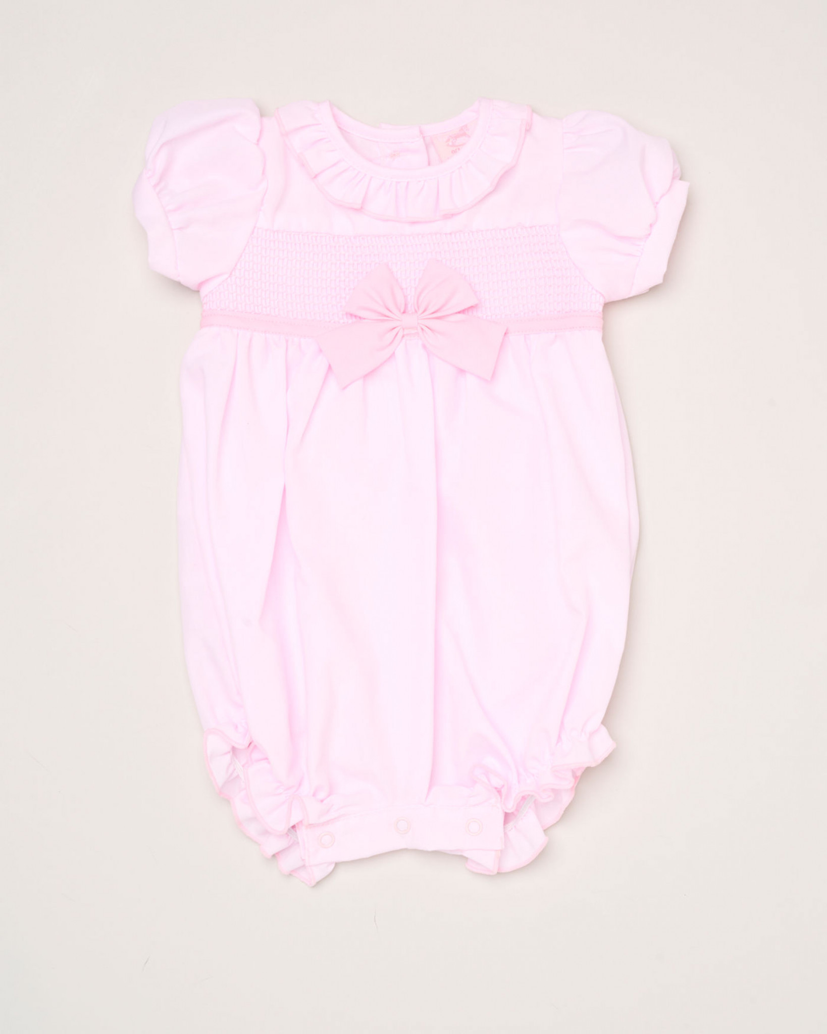 Bow and Smocked Romper – by Rock-a-Bye Boutique (0–6 months) - Image 4