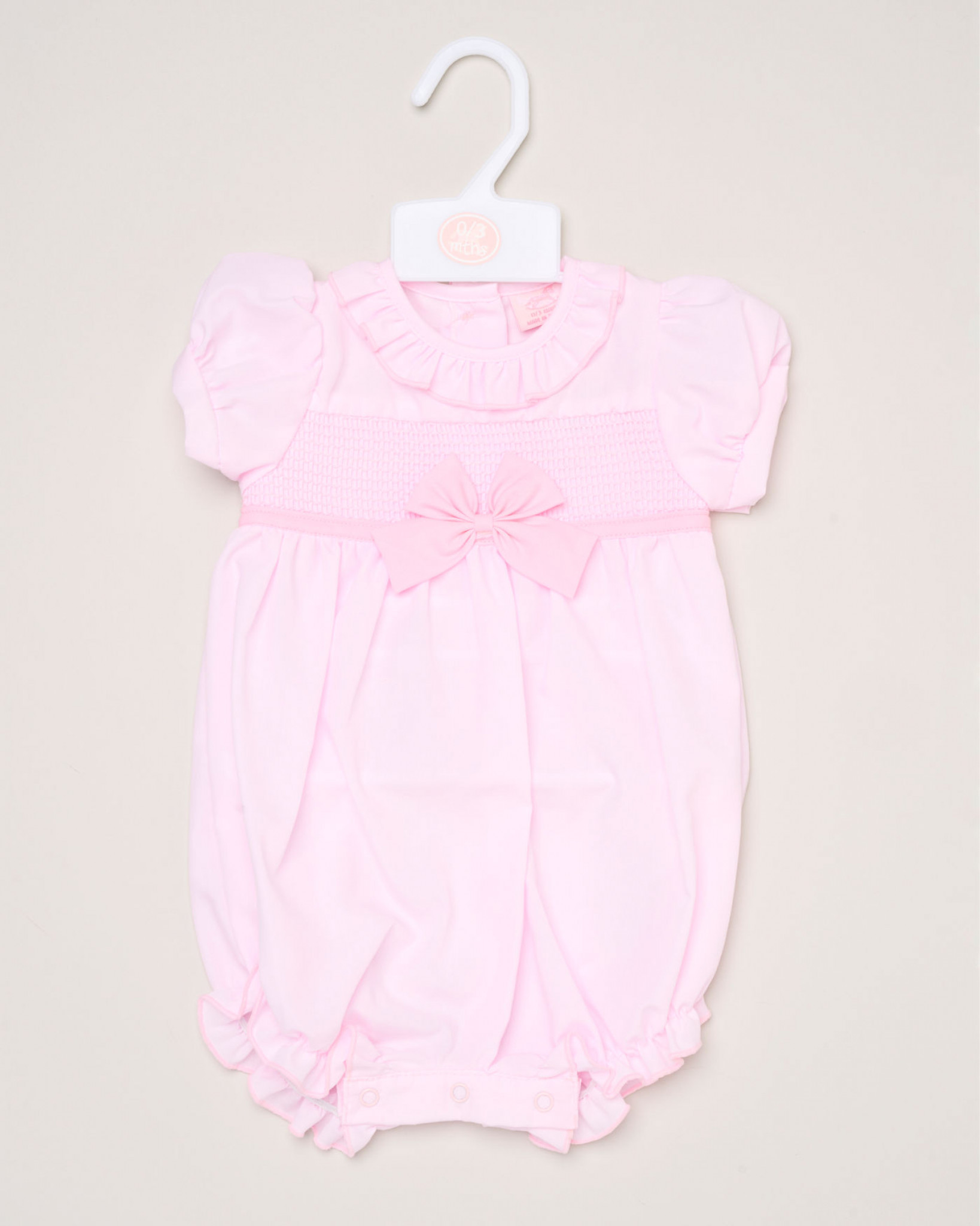 Bow and Smocked Romper – by Rock-a-Bye Boutique (0–6 months) - Image 8