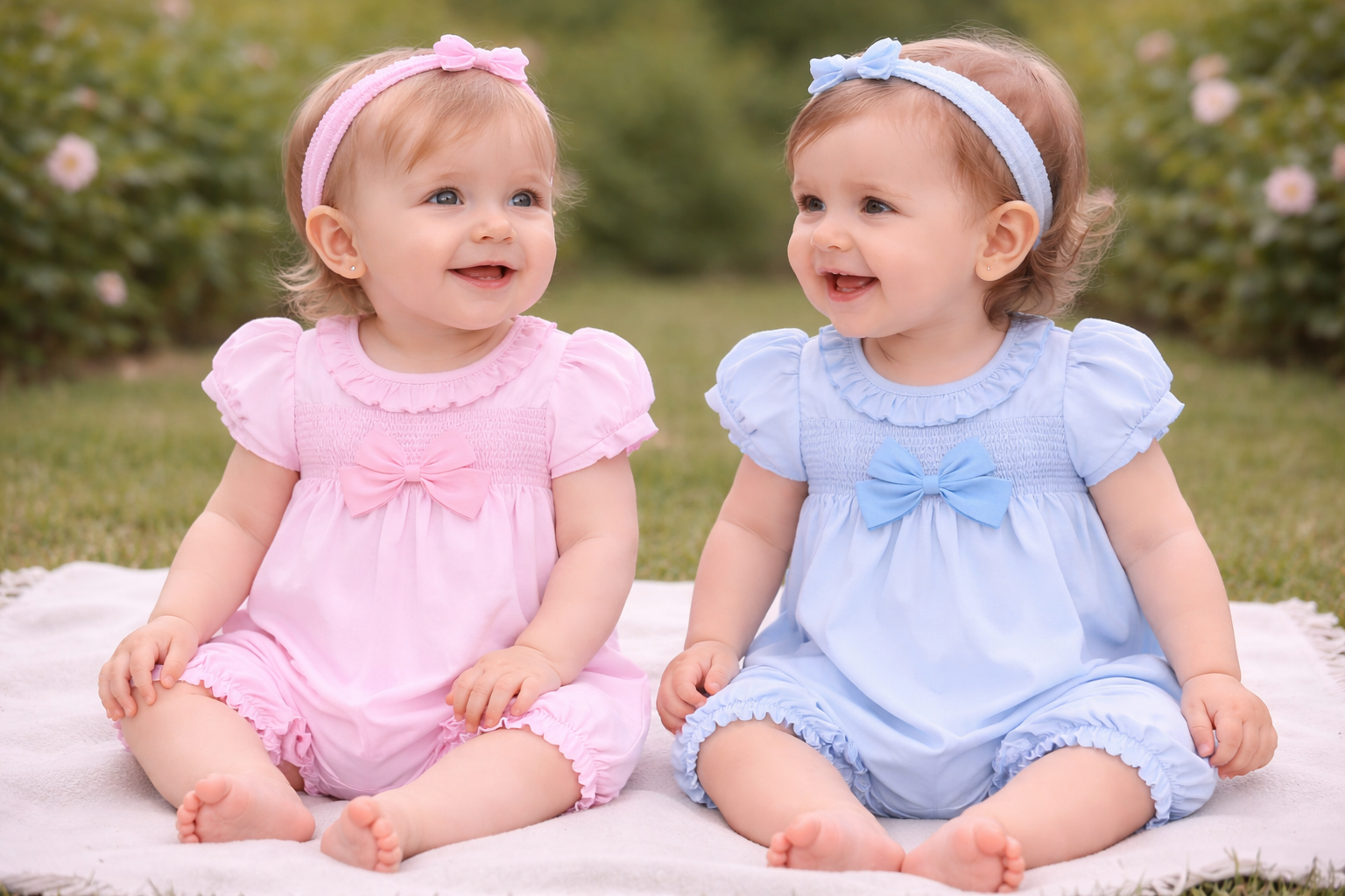 Bow and Smocked Romper – by Rock-a-Bye Boutique (0–6 months)