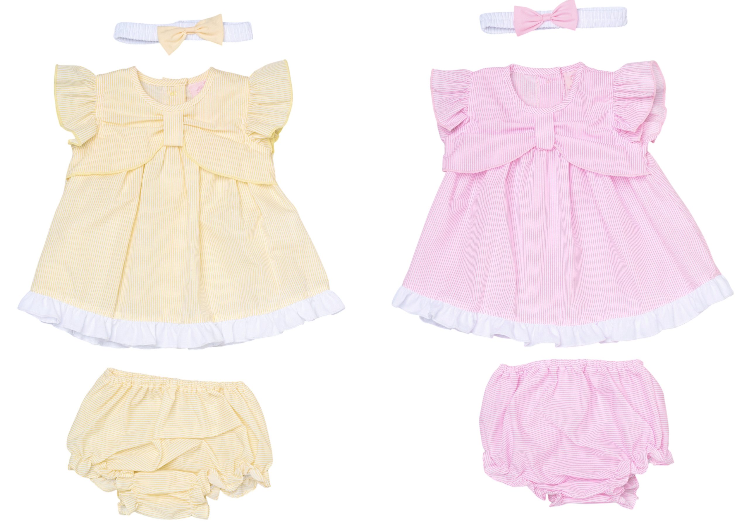 Stripe and Bow Dress Set – by Rock-a-Bye Boutique (3–9 Months) - Image 2