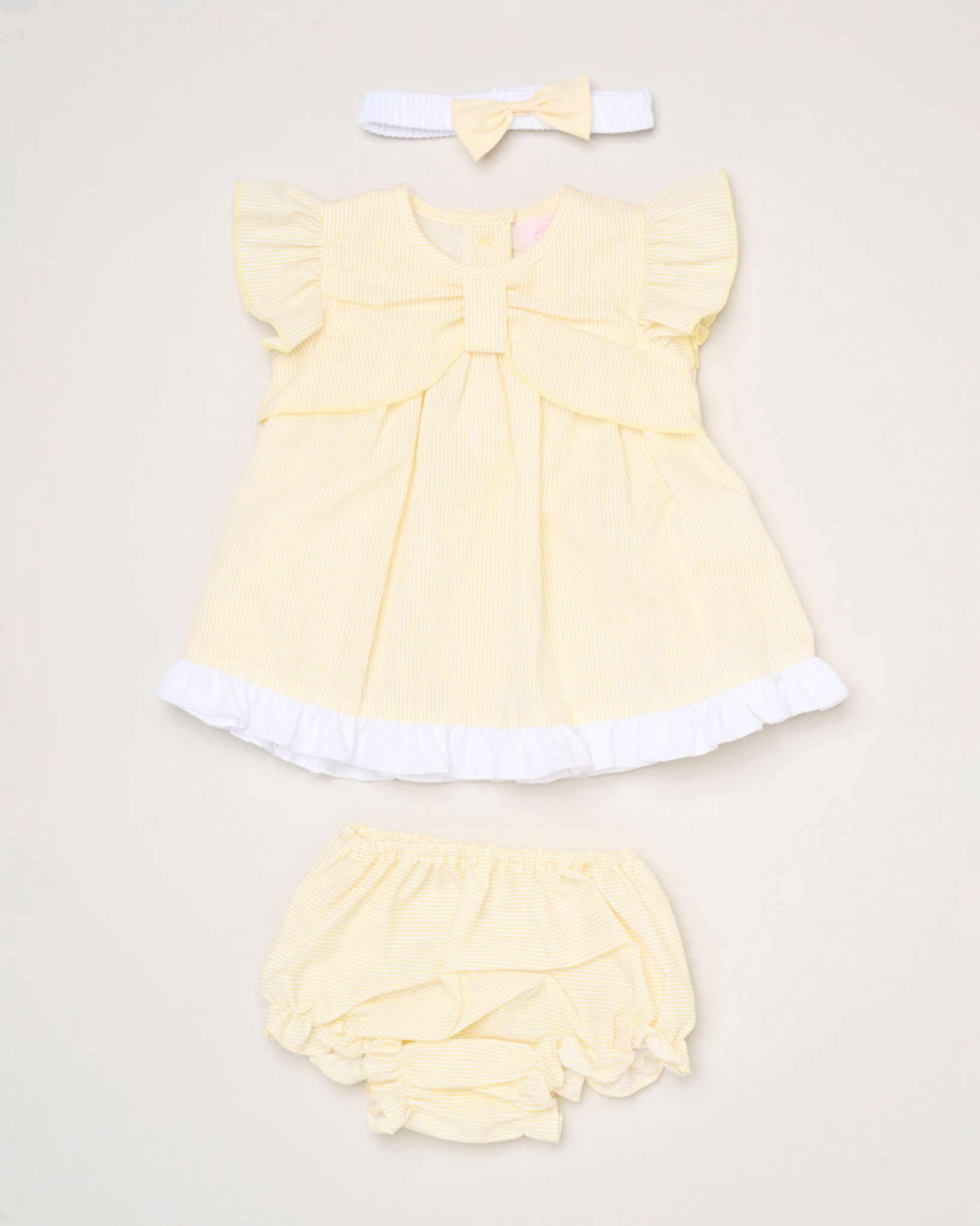 Stripe and Bow Dress Set – by Rock-a-Bye Boutique (3–9 Months) - Image 4