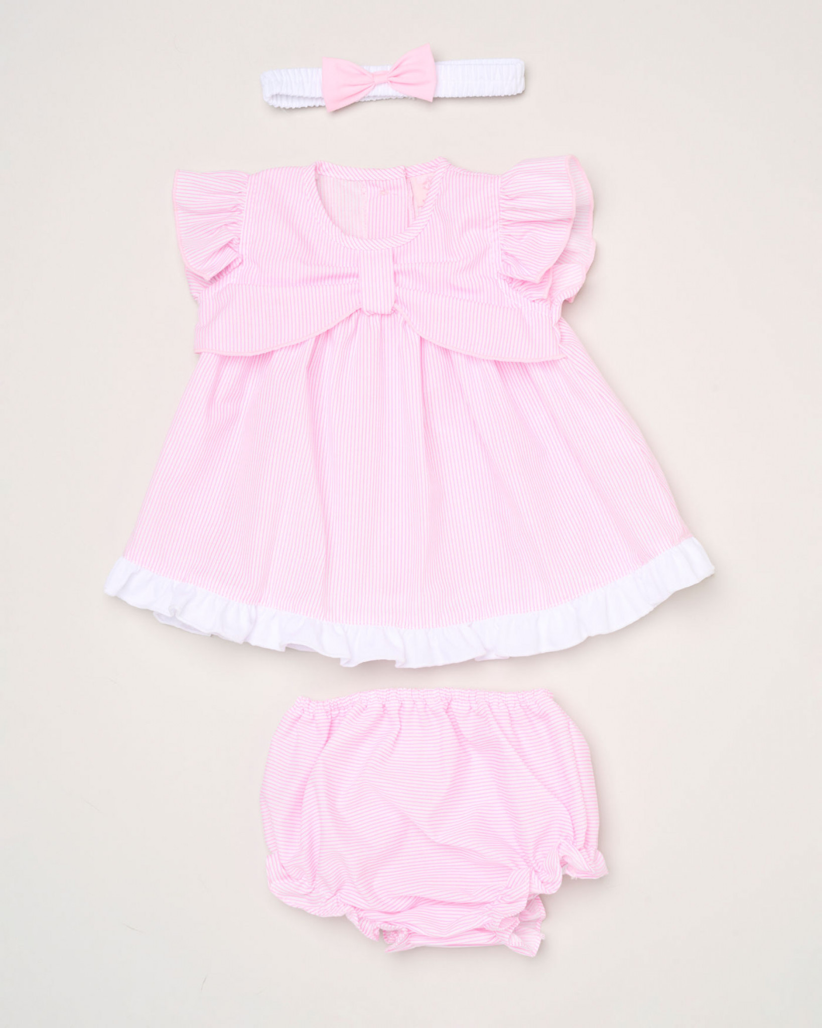 Stripe and Bow Dress Set – by Rock-a-Bye Boutique (3–9 Months) - Image 3