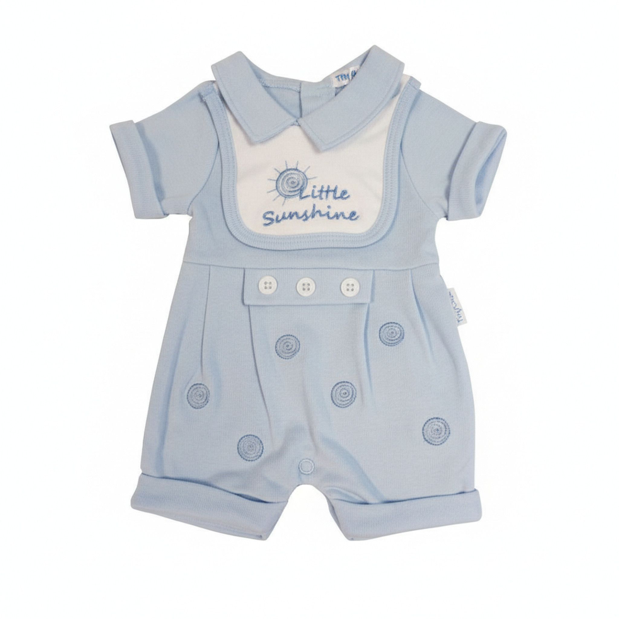 Sunshine Romper with Detachable Bib – by Tiny Chick (3–8 lbs) - Image 2
