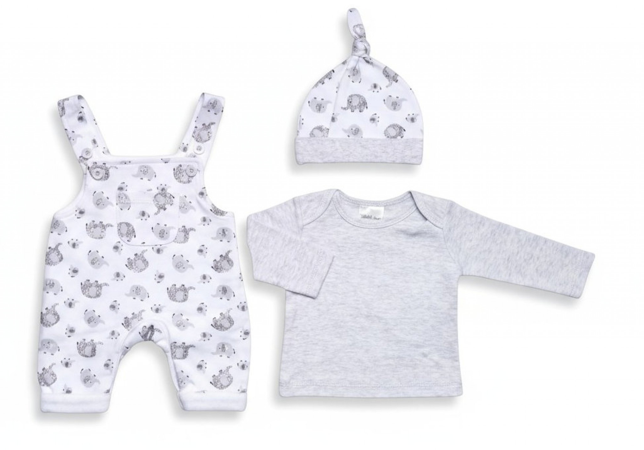 Elephant Dungaree Set – by Just Too Cute (3–8 lbs) - Image 2