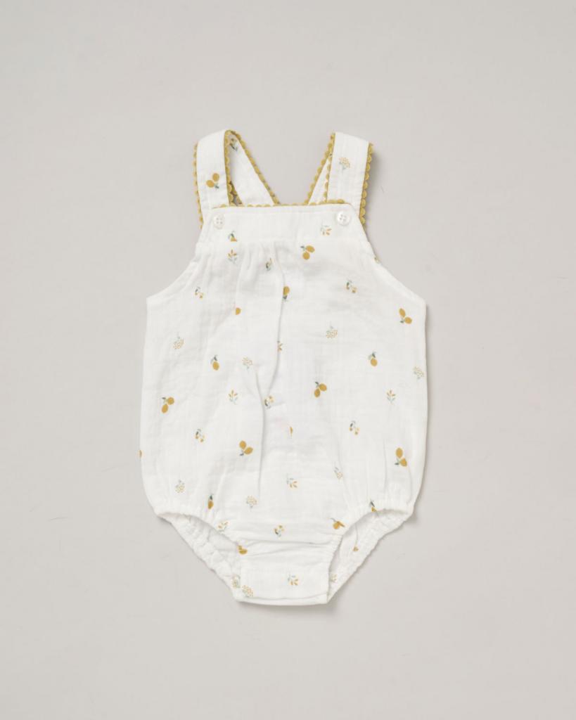 Lemons Muslin Romper & Hat Set – by Rock-a-Bye Boutique (6-9 Months) LAST ONE‼️ - Image 4