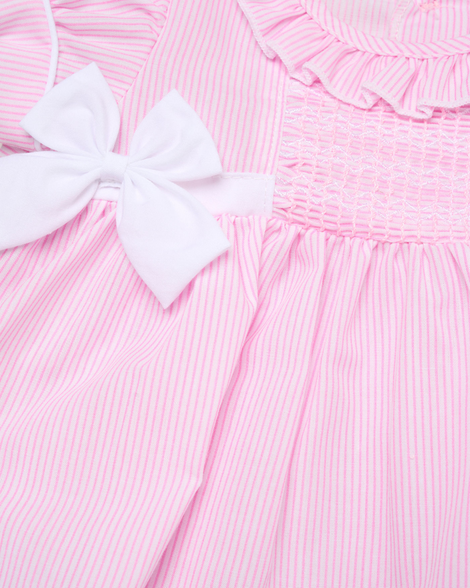 Smock Stripe and Bows Dress Set – by Rock-a-Bye Boutique (6–9 Months) - Image 4