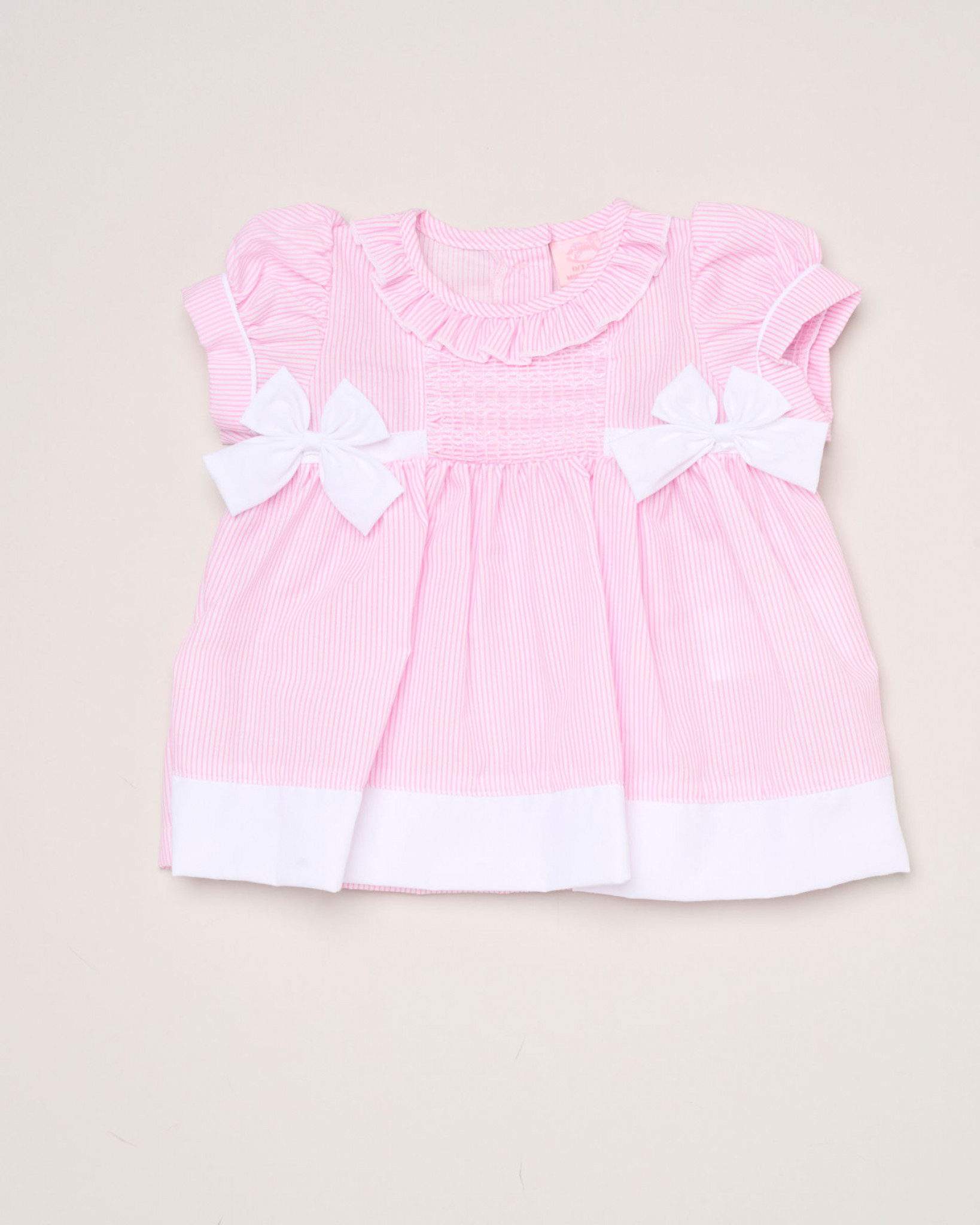 Smock Stripe and Bows Dress Set – by Rock-a-Bye Boutique (6–9 Months) - Image 3