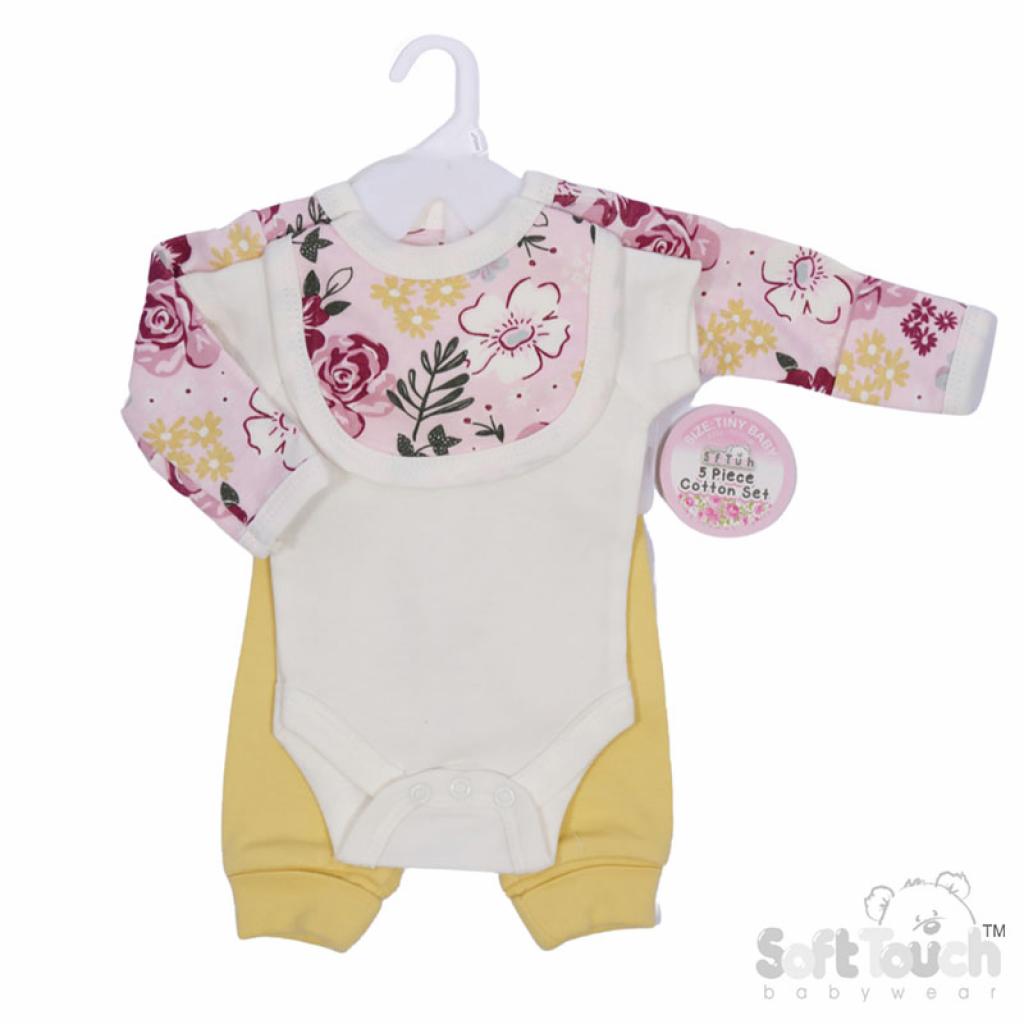 Floral 5-Piece Set – by Soft Touch (Tiny Baby) - Image 3