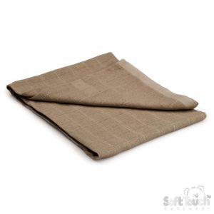 Baby Soft Cotton Muslin Square – Biscuit – by Soft Touch (70 x 70cm)