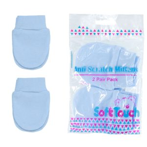Blue Bagged 2-Pack Scratch Mitts – by Soft Touch