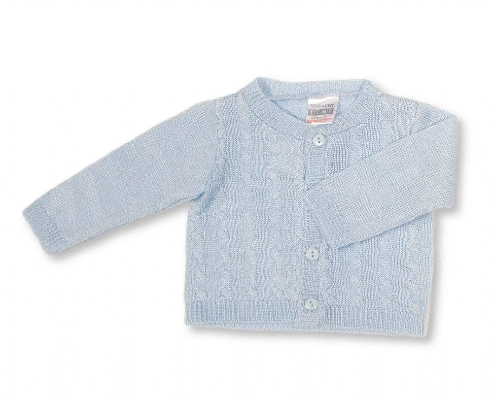 Sky Cable Knit Cardigan – by Nursery Time (Newborn–9 Months)
