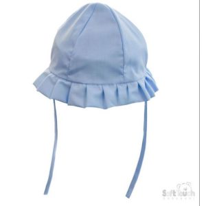 Blue Summer Tie Hat – by Soft Touch (0–24 months)