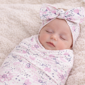 Flowers Wrap & Headband Set – by Baby Town (0–6 Months)