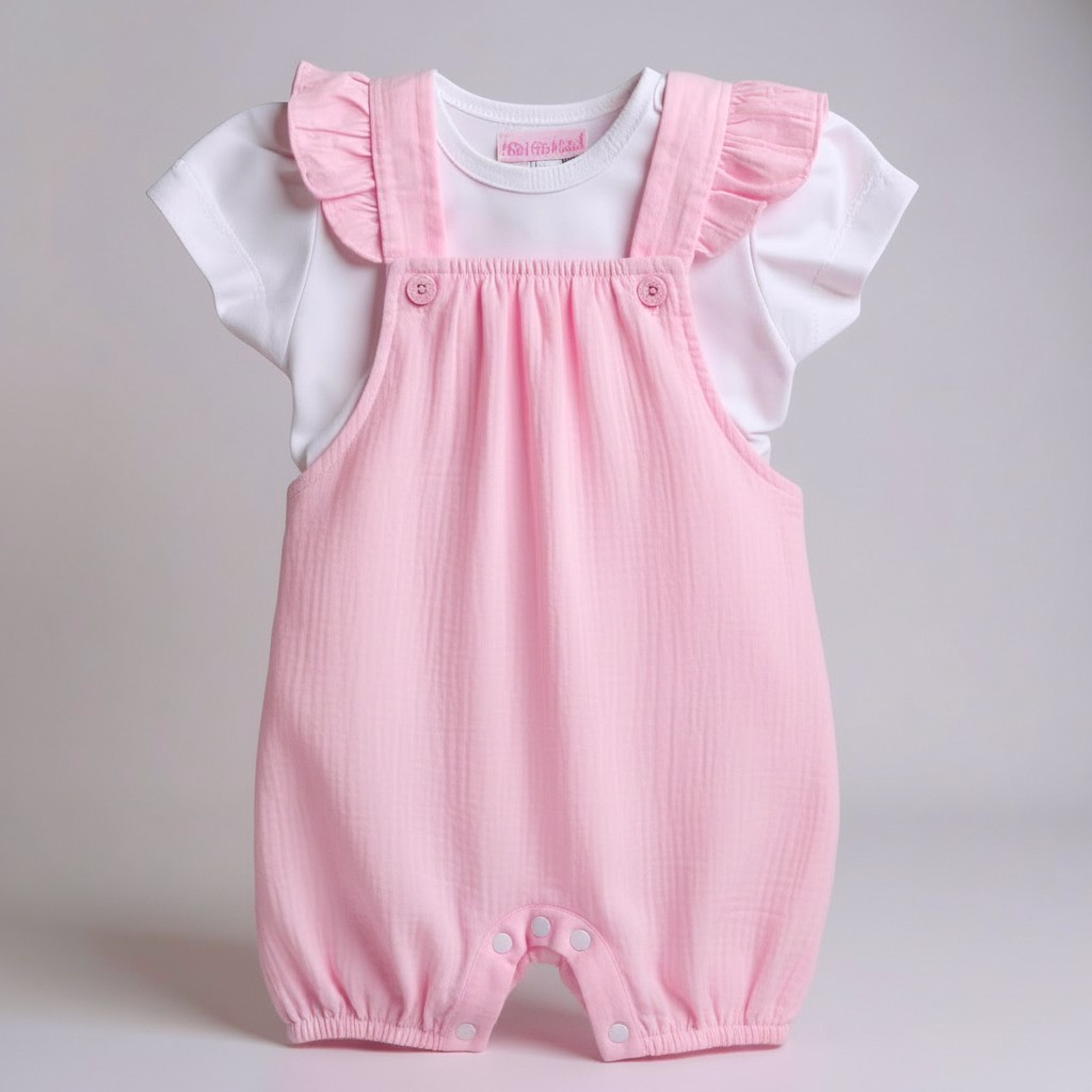 Frills Dungaree Set – by My Little Chick (Newborn - 6 months) - Image 2