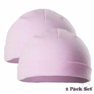 Pair of Pink Premature/Infant Hats – by Soft Touch (Tiny Baby-3 months