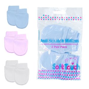 2-Pack Scratch Mitts – by Soft Touch (Newborn)