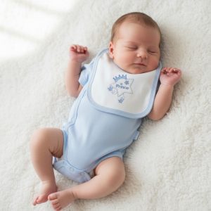 “Prince” Bodysuit & Bib Set – by Tiny Chick (3–8 lbs)