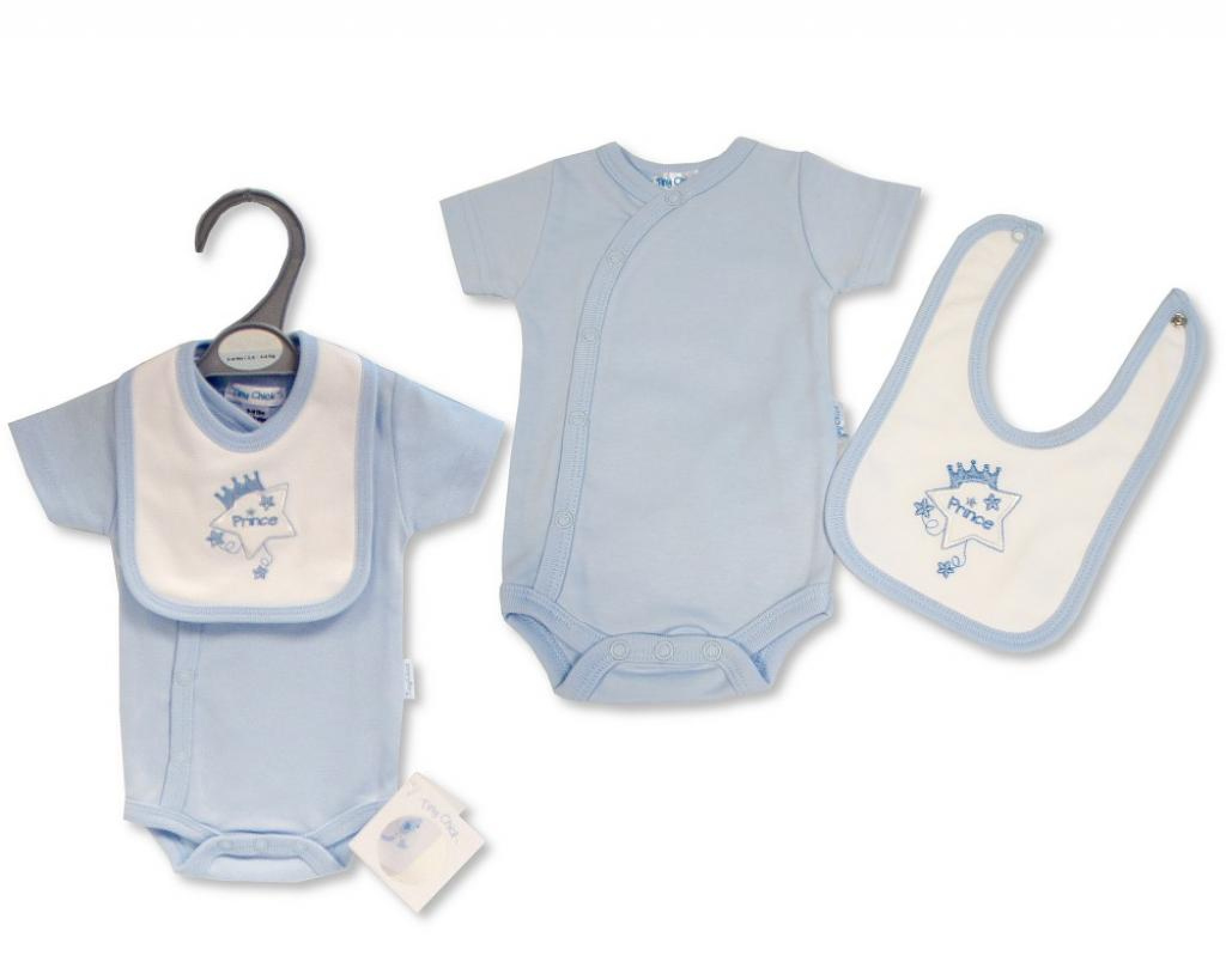 “Prince” Bodysuit & Bib Set – by Tiny Chick (3–8 lbs) - Image 3
