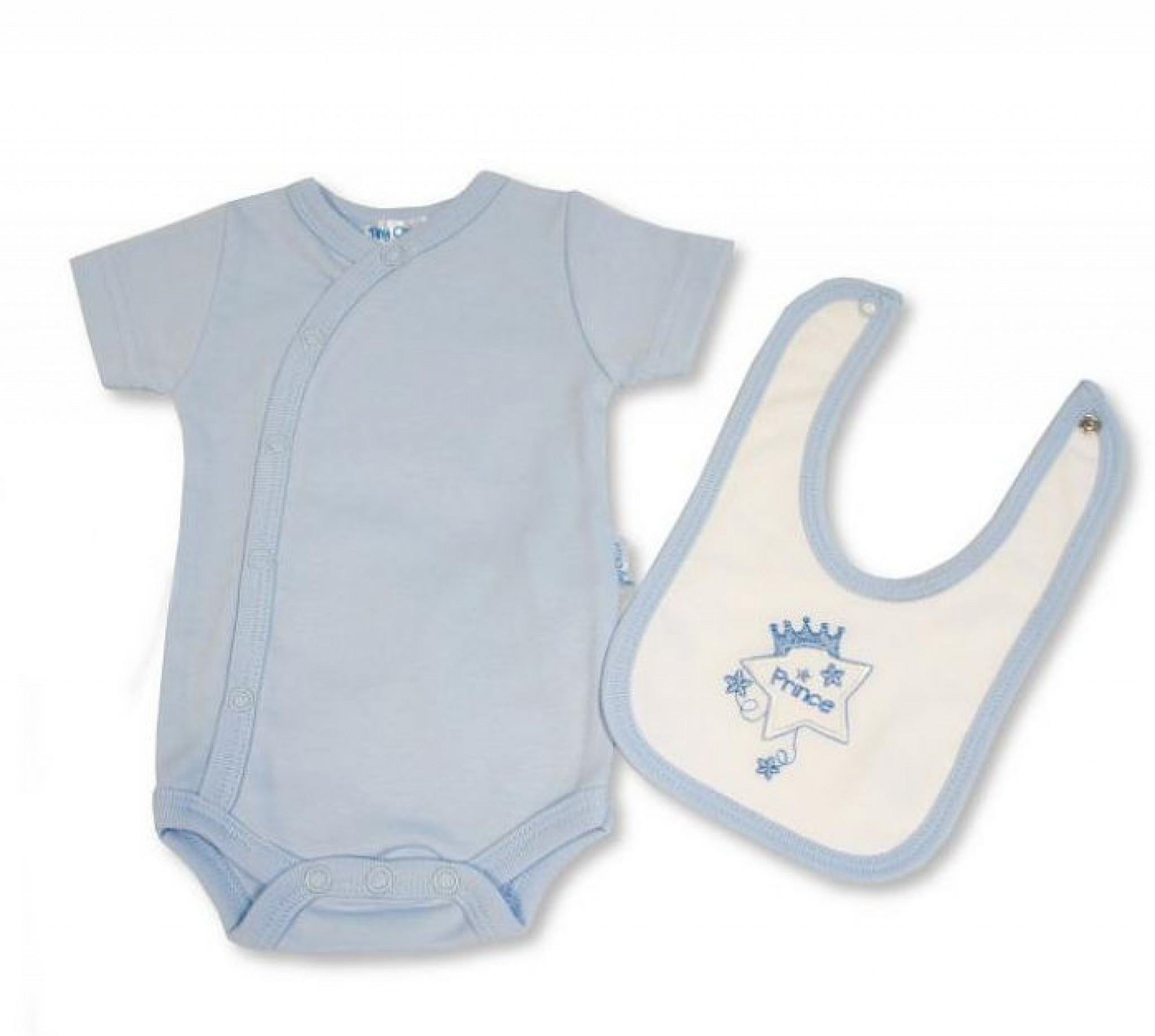 “Prince” Bodysuit & Bib Set – by Tiny Chick (3–8 lbs) - Image 2