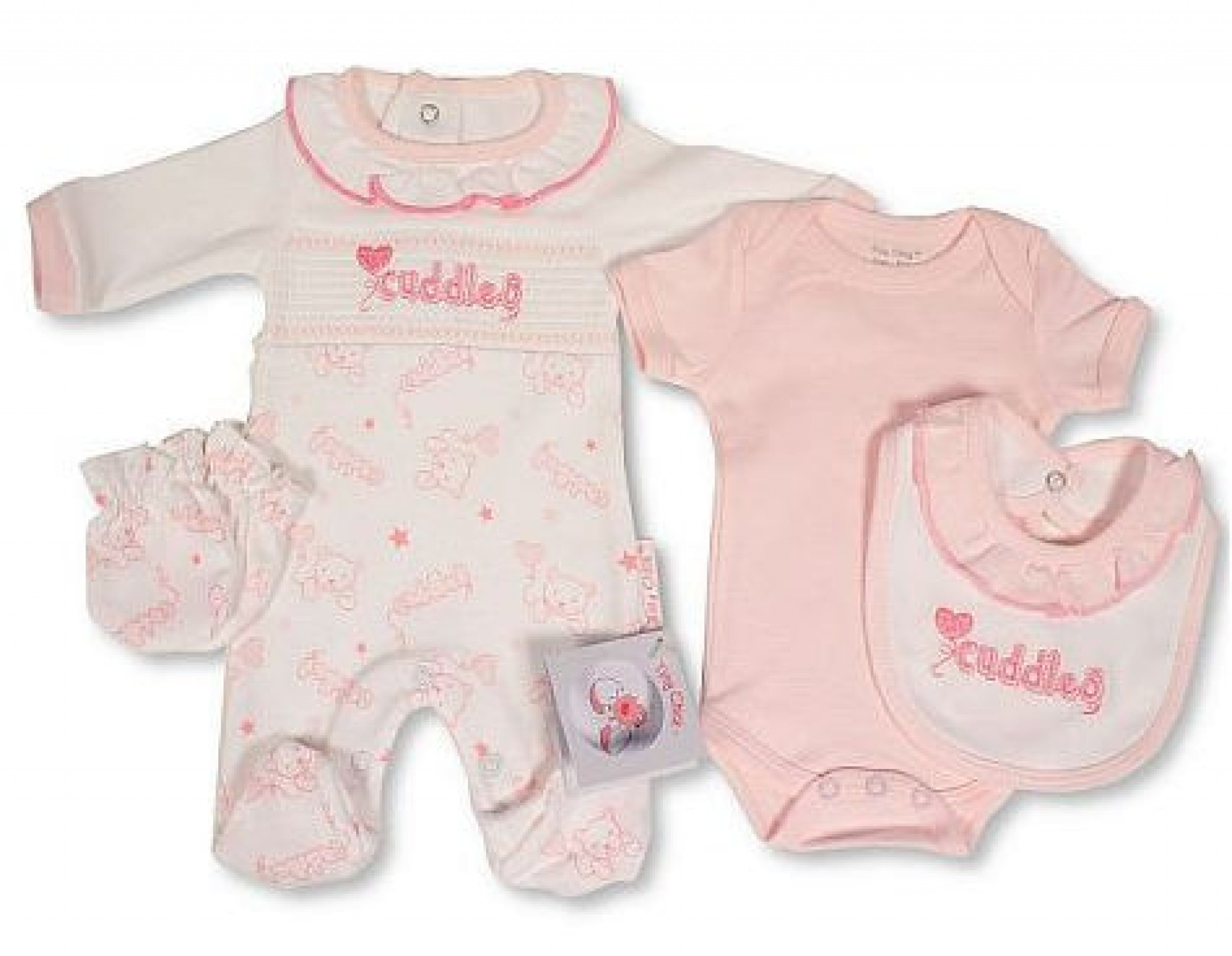 Smocked “Cuddles” 4 Piece Gift Set – by Tiny Chick (3–5 lbs) - Image 3