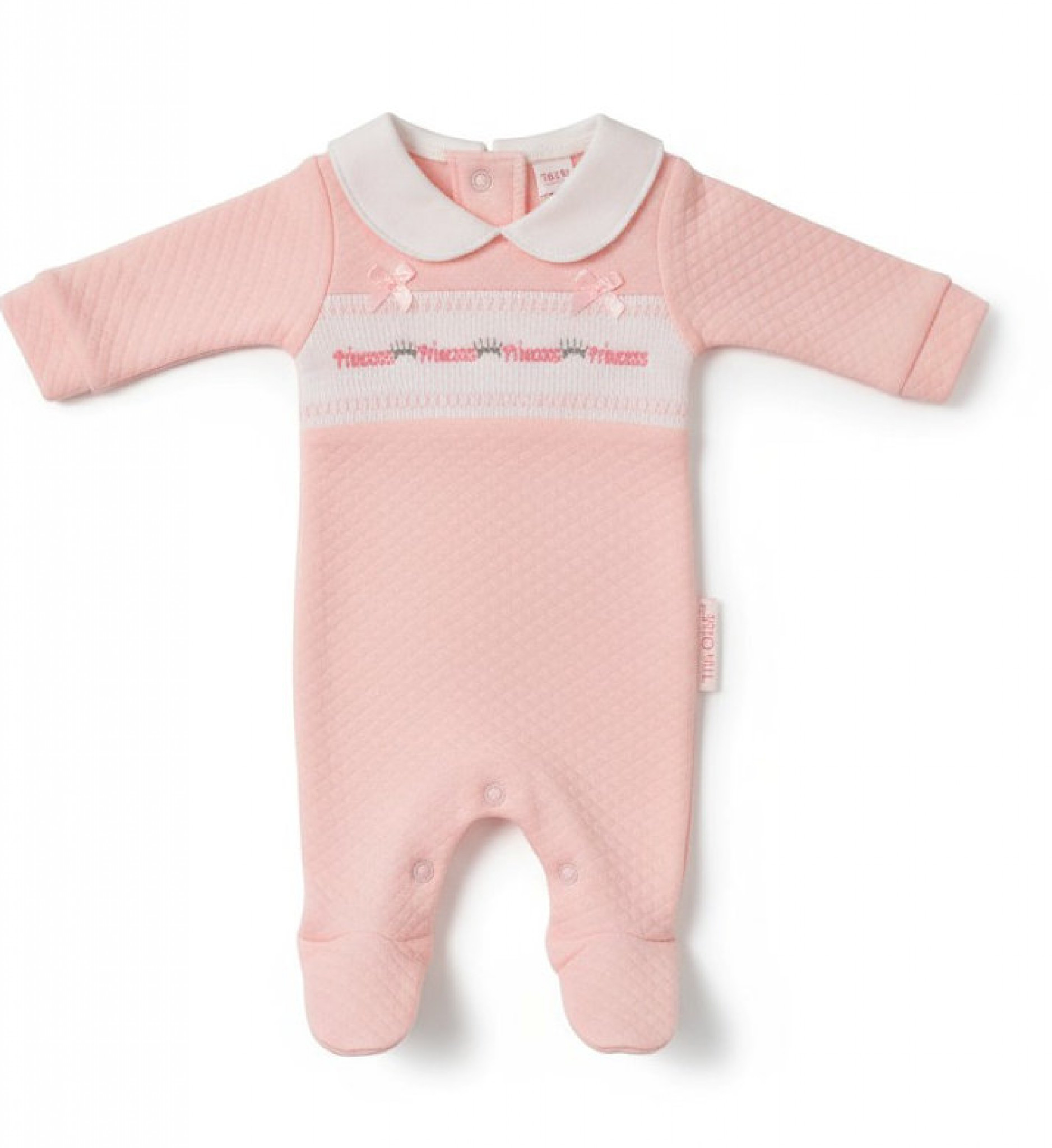 Smocked “Princess” Quilted All-In-One – by Tiny Chick (3–8 lbs) - Image 2