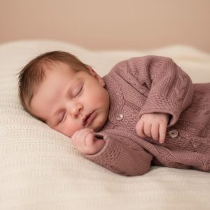 Dusky Pink Cable Cardigan by Bee Bo (3–8 lbs)