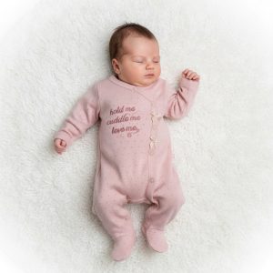 Pink “Hold Me” All-In-One – by Tiny Chick (3–8 lbs)