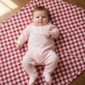 Pink “Lace and Bow” All In One – by My Little Chick (Newborn–6 Months)