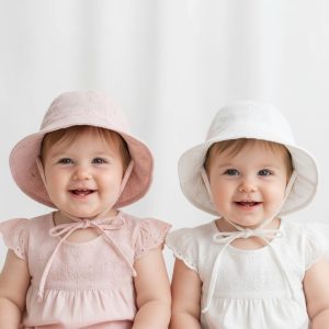 Broderie Anglaise Bucket Hat – by Pesci Baby (6–18 months)